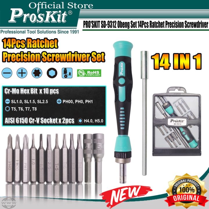 Pro'skit Obeng Set Poskit SD-9312 14 IN1 Ratchet Original | Lazada ...