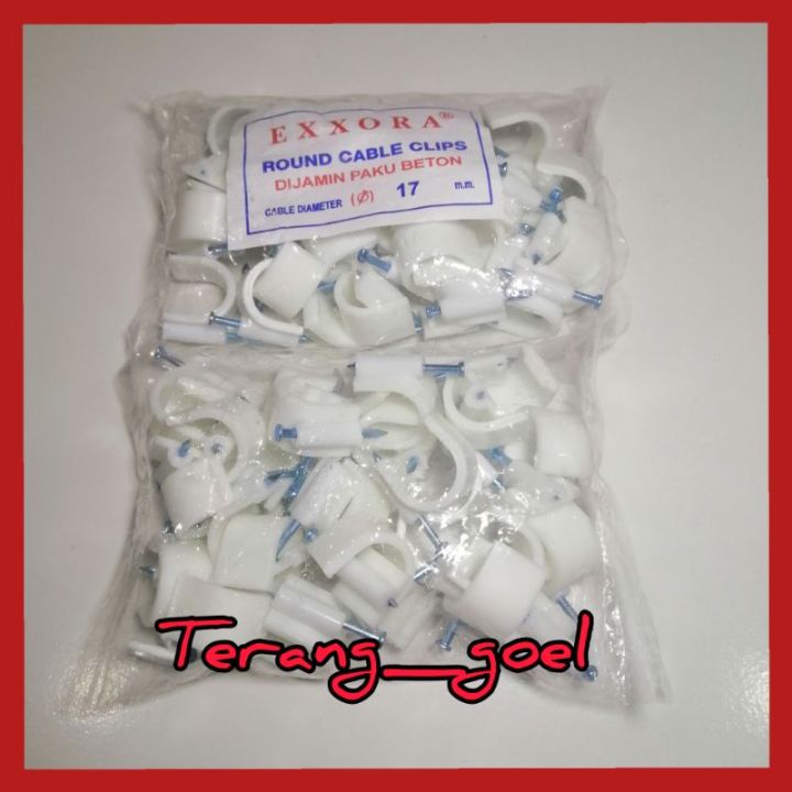 KLEM PIPA, KLEM PARALON 5/8, KLEM BETON, CABLE KLIPS 17 MM EXXORA ...