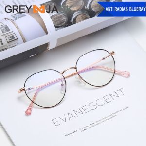 GREY JACK/Kacamata Anti Radiasi Blueray Korean Style Oval Metal Trendy Fashion Wanita dan Pria Terbaru 1907