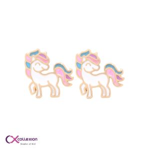 Collexion Magical Unicorn Earring Studs Lapis Emas Gold Plated 0851220017