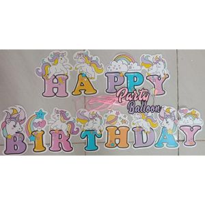 Banner Happy Birthday bentuk Karakter / Bunting Flag Karakter / Banner Ulang Tahun Karakter