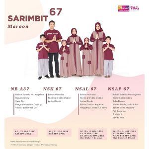 SARIMBIT BAJU COUPLE NIBRAS 67 067 MAROON DUSTY PINK