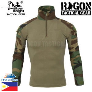 RAGON Silver Knight Mens Tactical Long Sleeve Frog Shirt T-Shirt Mens BDU Uniform