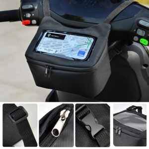Motorcycle Front Bag Large Capacity Touch Screen Handlebar Bag Waterproof Breathable Shoulder Bag With Rainy Cover