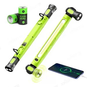 AE New emergency repair work light multifunctional magnetic flashlight outdoor rechargeable COB Light with hook