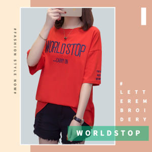 KDAShop เสื้อคอกลมแนวสตรีทงานปักสุดปัง แนวสตรีท น่ารักจนห้ามใจไม่อยู่แน่นอน