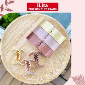 Kẹp tóc càng cua trong suốt 3 răng 5 răng Hàn Quốc nữ đẹp hottrend iLita - Cặp búi cào tóc dễ thương màu đen