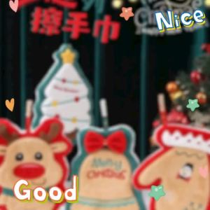 ผ้าขนหนูแขวนคริสต์มาส ผ้าเช็ดหน้าเด็กน่ารัก ผ้าขนหนูแขวนใหม่ ผ้าขนหนูคอรัลกำมะหยี่ ดูดซับ แห้งเร็ว