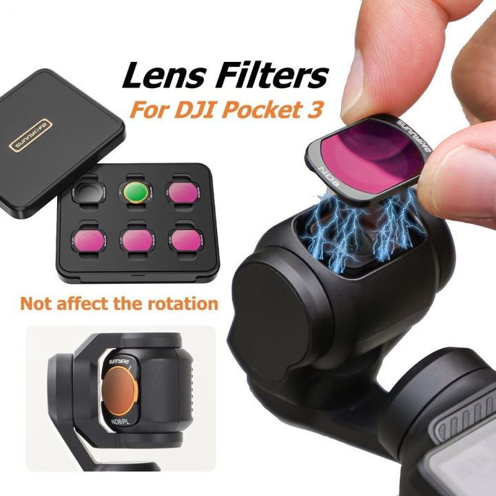 Magnetic Lens Filters for DJI OSMO Pocket 3,Ultra-thin ND CPL Adjustable  NDPL Lens Filters Kit for Osmo Pocket 3,Effortless Installation, Gimbal