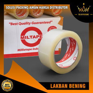 Miltape Lakban Bening Premium 100 yard X 48 mm - Tahan Lama & Aman