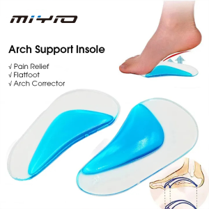 MIYIO 1 Pair Silicone Gel Orthotic Arch Support insoles Flat Foot Corrector Cushion