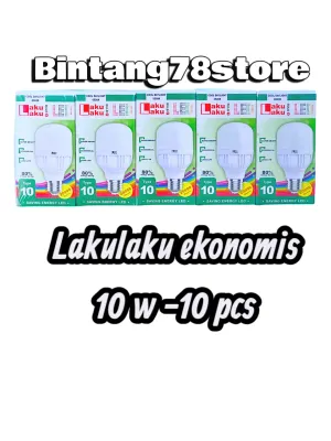 Lampu lakulaku 10 watt putih paket 10pcs - bohlam led tipe 10 isi 10pcs - lampu led murah laku laku
