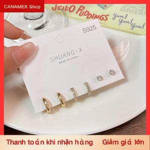 CS 1 bộ bông tai kim loại hình tròn nhỏ dáng thả thời trang mới dành cho nữ bộ bông tai dạng xỏ khuyên có mặt dây chuyền sành điệu quà tặng trang sức