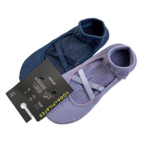 SOTOP 2 Pairs Breathable Yoga Socks Cotton Sweat-absorbent Grip Socks One Size Anti-slip Barre Socks Women