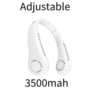 Portable Mini Fan for kids USB Neck Fan Rechargeable for School Cartoon Electric Fan for School USB Charging 4000mah Outdoor Leafless Hanging Fan Eletric Lazy  Fan 3 Gears Adjustable