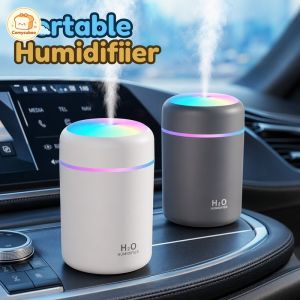 Portable Air Humidifier Aroma Diffuser Air Purifier Dual Spray USB Quiet LED Night Light Auto