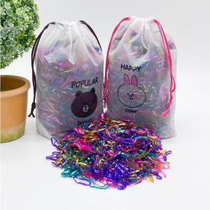 Karet Gelang Jepang Korea Ikat Rambut Serbaguna Warna Warni isi 2000pcs Free Pouch Kantung