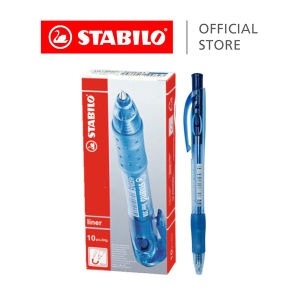 STABILO 308 Retractable Ballpoint Pen with Rubber Grip - Box of 10 / Value Set of 6