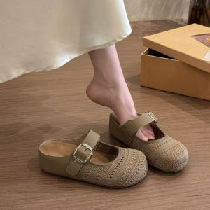 [Free Shipping] Thick-soled womens 2026 spring/summer new slip-on closed-toe mules for petite women suitable for outdoor wear
