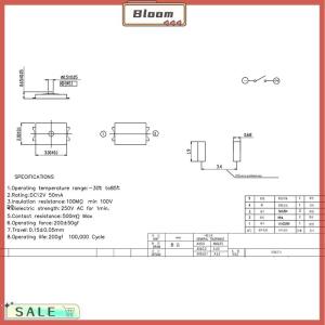 Follow Get New[Bloom Z] สวิตช์ปุ่มกดแบบสัมผัส2x3x0.6 U 50ชิ้นสวิตช์ไมโคร4ขาสวิตช์ SMD บางเฉียบฟิล์มบางขนาดเล็กสวิตช์กุญแจไฟแบบสัมผัส