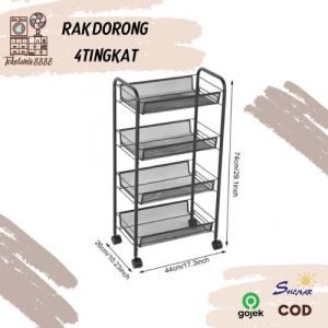 SHENAR GINGER RAK DORONG MULTIFUNGSI 4 SUSUN SERBAGUNA DENGAN 4 RODA RAK KAMAR MANDI RAK DAPUR KAMAR MANDI TEMPAT PENYIMPAN - BISA COD