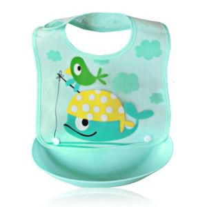 Celemek Wadah Bayi Silikon Tahan Air Motif Kartun