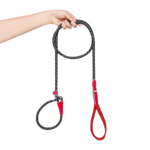 HamshMoc No Pull Dog Leash P-Shaped Nylon Dog Rope Leash Integrated Reflective Dog Collar And Leash Easy Control Accessories For Dogs Training