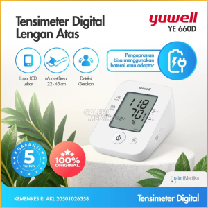 CD Yuwell Pengukur Tekanan Darah Tensi Akurat Blood Pressure Monitor di cas - Putih - YE660D
