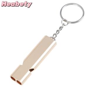 Heabety Alloy Aluminum Emergency Survival Whistle Outdoor Camping Hiking Tool W Keychain