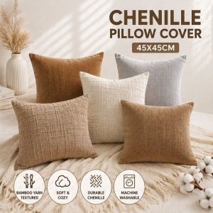Throw Pillow Cover Textured Chenille Solid Color Dutch Velvet Sofa Bed Cushion Case Forty Five