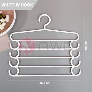 《 𝗥𝗨𝗔𝗡𝗚 𝗠𝗔𝗞𝗦𝗜𝗠𝗔 》 5 Layers Plastic Clothes Pants Hanger Scarf Tie Holder Penyangkut Seluar 晾裤架 NWD