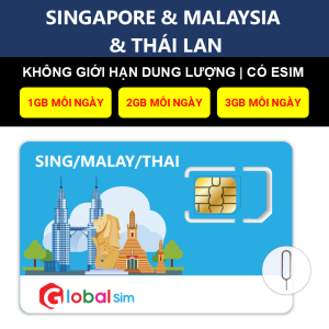 Sim Singapore & Malaysia & Thái Lan - Không Giới Hạn Data. Chưa kích hoạt.