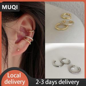 [COD] MUQI Ship within 24 hours 3Pcs Simple Round Wrap Earrings Cartilage Ear Clip No Pierce Cartilage Earrings Ear Cuff