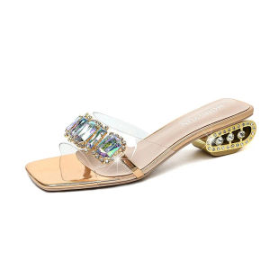 9Liรองเท้าแตะผู้หญิงมีกากเพชรระยิบระยับสำหรับฤดูร้อนรองเท้าแตะส้นเตี้ย2024เจลลี่ต่ำรองเท้าคริสตัลยางขั้นพื้นฐานแบบบางสำหรับฤดูร้อน