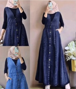 Lyodra Overall Jeans / Overall Jeans Jumbo / Overaal Bumil / Gamis Jeans Jumbo