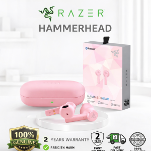 Razer Hammerhead True Wireless 5.0 TWS Bluetooth Gaming Earbuds with Noise Cancellation Smart Touch Control and IPX4 Water Resistance - New Pink