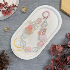 SANRIO POMPOM PREMIUM Glow In The Dark Lanyard Tali Gantungan Gelang Strap HP Phone Charm Handphone Device Kamera Handmade Macaron Candy Lanyard Full Warna Korean Style Estetik Bracelet Beads Lotso Cinnamoroll Kuromi Moon Bulan Horse Kuda GID