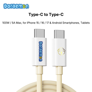 Doraemon 100W 6A Fast Charging Cable USB Type C to Lightning for iPhone 15-18 iPad Android RCB0867
