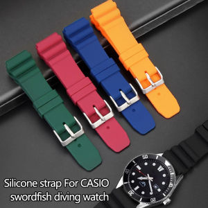 new 22mm Sport Silicone Watchband for Seiko Men Waterproof Diving Rubber Strap for Casio Duro Swordfish MDV106 MDV107 Series high-quality