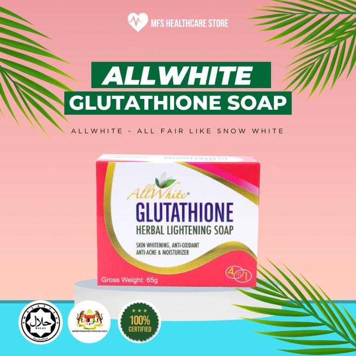 ALLWHITE Glutathione Herbal Lightening Soap Sabun Pure Face Soap Organic  Whitening Coconut Soap KKM APPROVAL Vitamin C And E Face Soap Acne Problem  Solution Soap - Lazada
