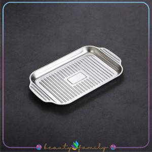 BF-C1213 Panci Stainless Steel Panggangan Ikan Persegi / Piring Panggang Wadah Makanan Serbaguna