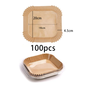 100Pcs Disposable Air Fryer Paper Square/Round Oil-proof and Oil-absorbing Paper