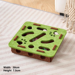 Cat Felt Maze Box Interactive Toy With Rolling Balls Built-in Bell Self-Play Mental Stimulation Increase Agility