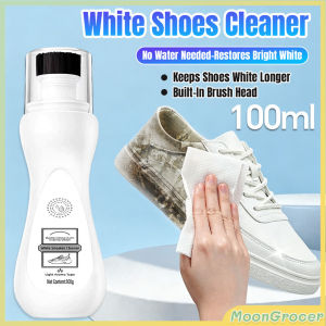 M.G. 100ml White Shoe Cleaner Cleaning Shoes Care & Repair Agent Stain Remover Comes With Brush