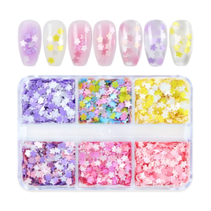 6 Grids Small Flower Sequins Decorations for Epoxy Casting Resin Moulds DIY Making Accessories Nail Sequins
