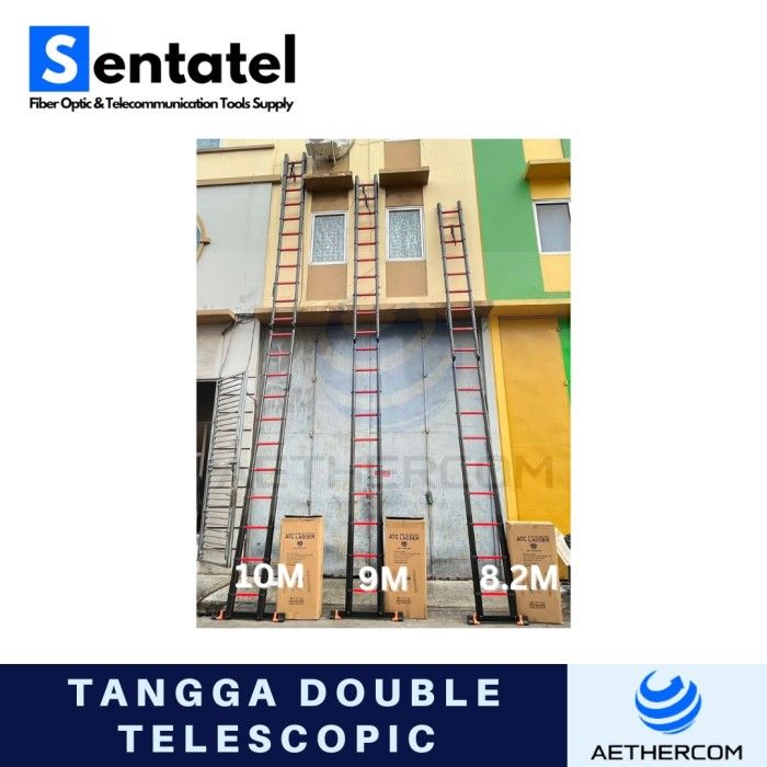 TANGGA LIPAT DOUBLE TELESKOPIK ALUMINIUM 10 METER | Lazada Indonesia