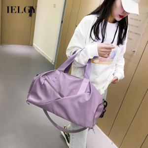 IELGY Túi Messenger Màu Trơn Tiện Lợi Tách Biệt Khô Và Ướt Cho Nữ