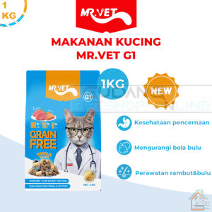 Mr.Vet GRAIN FREE - Makanan Kucing 1kg untuk mendukung pencernaan dan perkembangan menyeluruh Kucing GPO