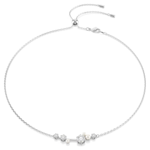 💖Swarovski💖(New)Constella silver round cut white pearl diamond pendant necklace S925 sterling silver womens fashion necklace hypoallergenic non-allergenic Valentines Day gift birthday gift for girlfriend bestie