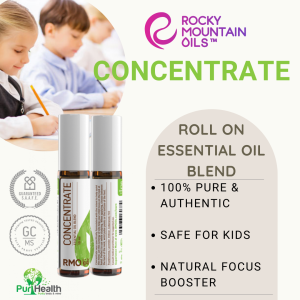 RMO CONCENTRATE - Rocky Mountain Oils RMO Kids Line Concentrate Roll On Essential Oil Blend *100% Pure & Natural* Kid Safe Aromatherapy Oil Focus Booster - 10ml *S.A.A.F.E. Promise*Suitable for adults & kids 2 yrs & above*